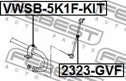 Febest VWSB-5K1F-KIT - Remkomplekts, Stabilizatora bukse ps1.lv