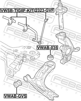 Febest VWSB-TIGIIF-KIT - Bukse, Stabilizators ps1.lv