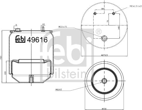 Febi Bilstein 49616 - Pneimoatsperes spilvens, Pneimopiekare ps1.lv