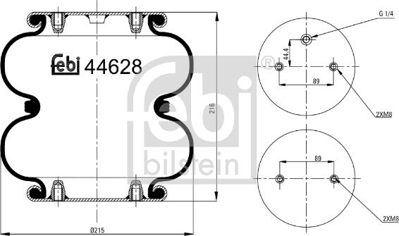 Febi Bilstein 44628 - Pneimoatsperes spilvens, Pneimopiekare ps1.lv