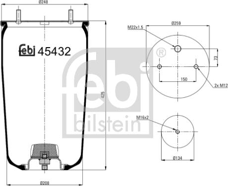 Febi Bilstein 45432 - Pneimoatsperes spilvens, Pneimopiekare ps1.lv