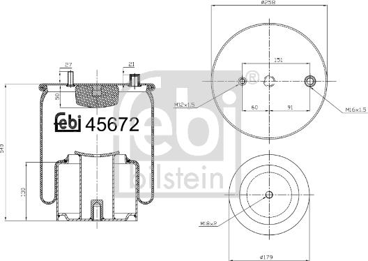 Febi Bilstein 45672 - Pneimoatsperes spilvens, Pneimopiekare ps1.lv