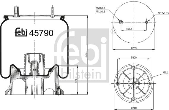 Febi Bilstein 45790 - Pneimoatsperes spilvens, Pneimopiekare ps1.lv