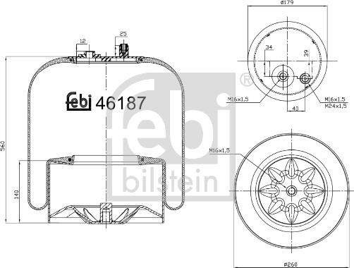 Febi Bilstein 46187 - Pneimoatsperes spilvens, Pneimopiekare ps1.lv