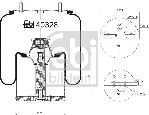 Febi Bilstein 40328 - Pneimoatsperes spilvens, Pneimopiekare ps1.lv