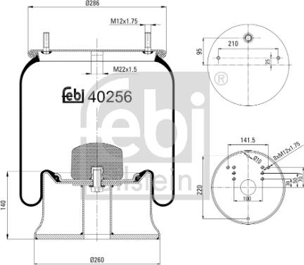 Febi Bilstein 40256 - Pneimoatsperes spilvens, Pneimopiekare ps1.lv