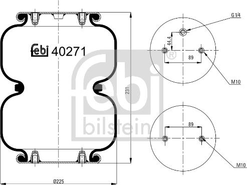 Febi Bilstein 40271 - Pneimoatsperes spilvens, Pneimopiekare ps1.lv