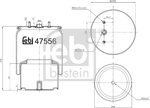 Febi Bilstein 47556 - Pneimoatsperes spilvens, Pneimopiekare ps1.lv