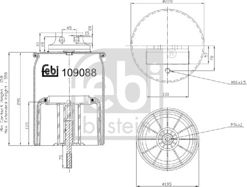 Febi Bilstein 109088 - Pneimoatsperes spilvens, Pneimopiekare ps1.lv