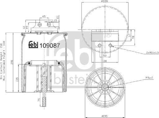 Febi Bilstein 109087 - Pneimoatsperes spilvens, Pneimopiekare ps1.lv