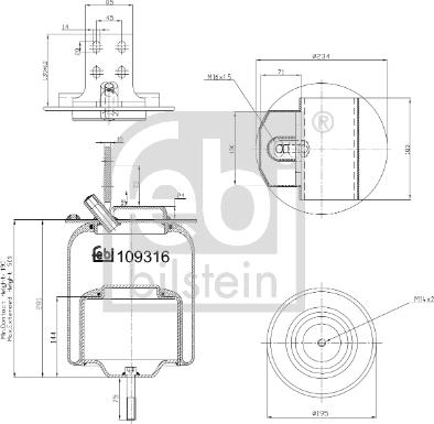 Febi Bilstein 109316 - Pneimoatsperes spilvens, Pneimopiekare ps1.lv