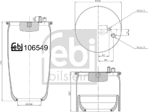 Febi Bilstein 106549 - Pneimoatsperes spilvens, Pneimopiekare ps1.lv