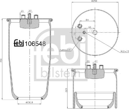 Febi Bilstein 106548 - Pneimoatsperes spilvens, Pneimopiekare ps1.lv