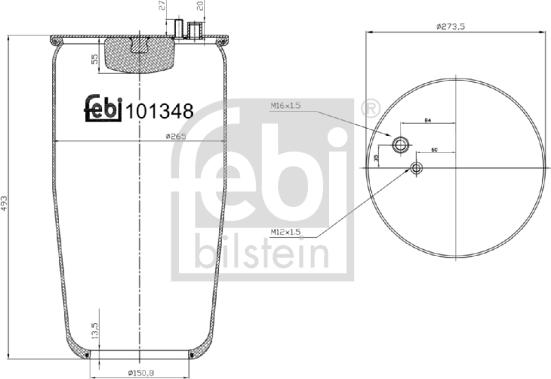 Febi Bilstein 101348 - Pneimoatsperes spilvens, Pneimopiekare ps1.lv