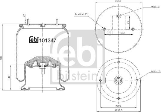 Febi Bilstein 101347 - Pneimoatsperes spilvens, Pneimopiekare ps1.lv