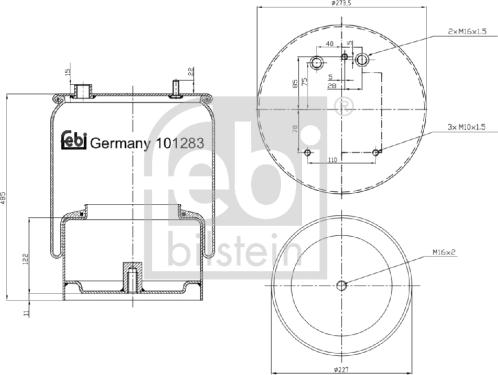 Febi Bilstein 101283 - Pneimoatsperes spilvens, Pneimopiekare ps1.lv