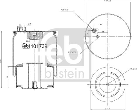 Febi Bilstein 101739 - Pneimoatsperes spilvens, Pneimopiekare ps1.lv