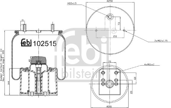 Febi Bilstein 102515 - Pneimoatsperes spilvens, Pneimopiekare ps1.lv