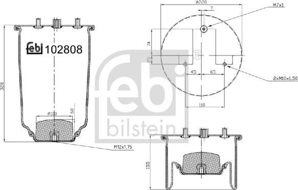 Febi Bilstein 102808 - Pneimoatsperes spilvens, Pneimopiekare ps1.lv