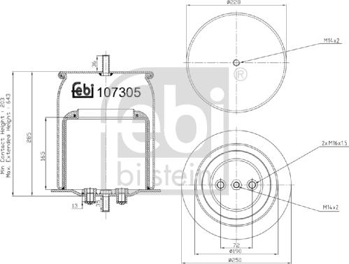 Febi Bilstein 107305 - Pneimoatsperes spilvens, Pneimopiekare ps1.lv