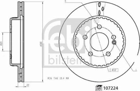 Febi Bilstein 107224 - Bremžu diski ps1.lv