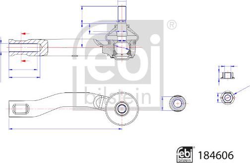 Febi Bilstein 184606 - Stūres šķērsstiepņa uzgalis ps1.lv