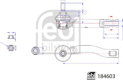 Febi Bilstein 184603 - Stūres šķērsstiepņa uzgalis ps1.lv