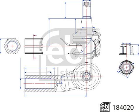 Febi Bilstein 184020 - Stūres šķērsstiepņa uzgalis ps1.lv