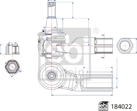 Febi Bilstein 184022 - Stūres šķērsstiepņa uzgalis ps1.lv