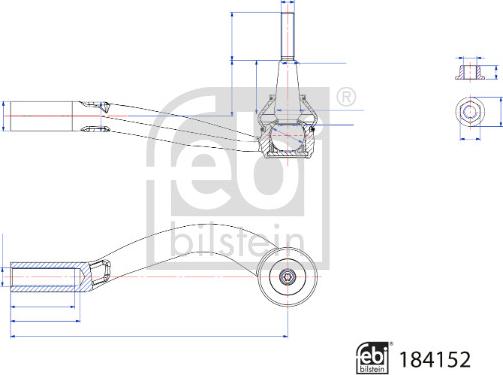 Febi Bilstein 184152 - Stūres šķērsstiepņa uzgalis ps1.lv