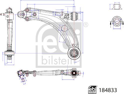 Febi Bilstein 184883 - Neatkarīgās balstiekārtas svira, Riteņa piekare ps1.lv