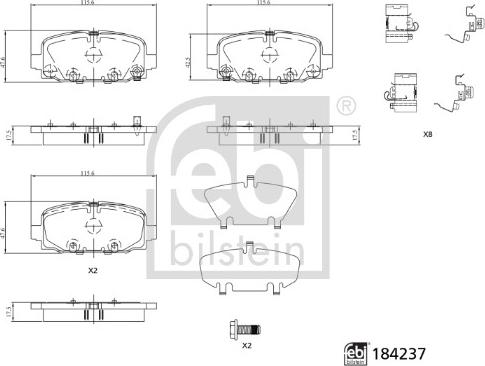 Febi Bilstein 184237 - Bremžu uzliku kompl., Disku bremzes ps1.lv