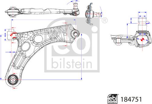 Febi Bilstein 184751 - Neatkarīgās balstiekārtas svira, Riteņa piekare ps1.lv