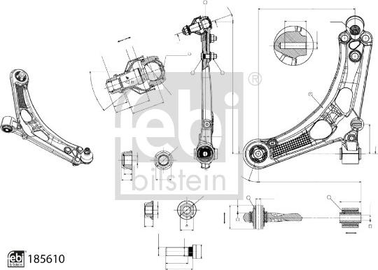 Febi Bilstein 185610 - Neatkarīgās balstiekārtas svira, Riteņa piekare ps1.lv