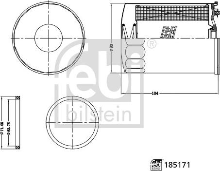 Febi Bilstein 185171 - Dzesēšanas šķidruma filtrs ps1.lv