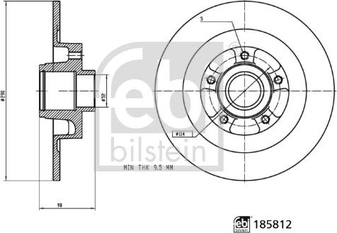 Febi Bilstein 185812 - Bremžu diski ps1.lv