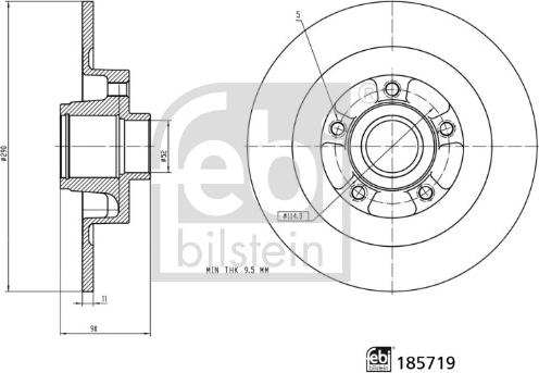 Febi Bilstein 185719 - Bremžu diski ps1.lv