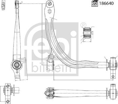 Febi Bilstein 186640 - Neatkarīgās balstiekārtas svira, Riteņa piekare ps1.lv