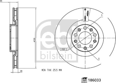 Febi Bilstein 186033 - Bremžu diski ps1.lv