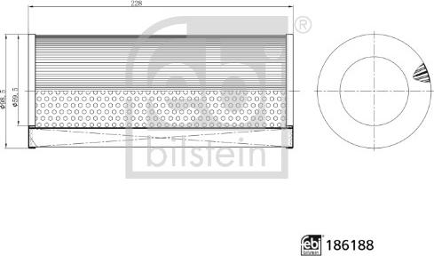 Febi Bilstein 186188 - Gaisa filtrs ps1.lv