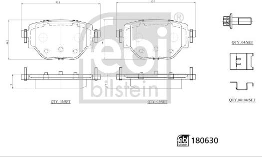 Febi Bilstein 180630 - Bremžu uzliku kompl., Disku bremzes ps1.lv