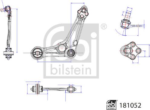 Febi Bilstein 181052 - Neatkarīgās balstiekārtas svira, Riteņa piekare ps1.lv