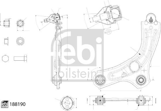 Febi Bilstein 188190 - Neatkarīgās balstiekārtas svira, Riteņa piekare ps1.lv