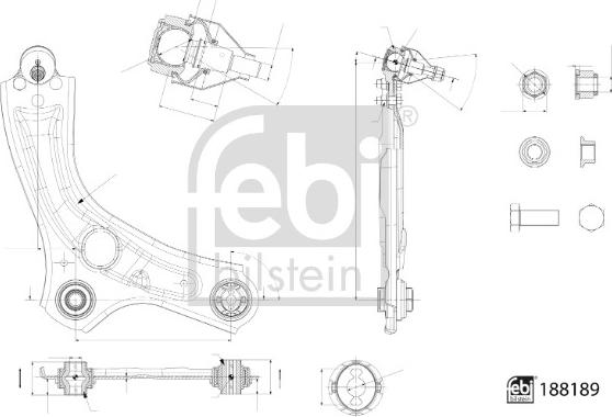 Febi Bilstein 188189 - Neatkarīgās balstiekārtas svira, Riteņa piekare ps1.lv