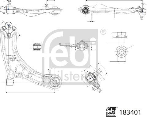 Febi Bilstein 183401 - Neatkarīgās balstiekārtas svira, Riteņa piekare ps1.lv