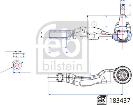 Febi Bilstein 183437 - Stūres šķērsstiepņa uzgalis ps1.lv