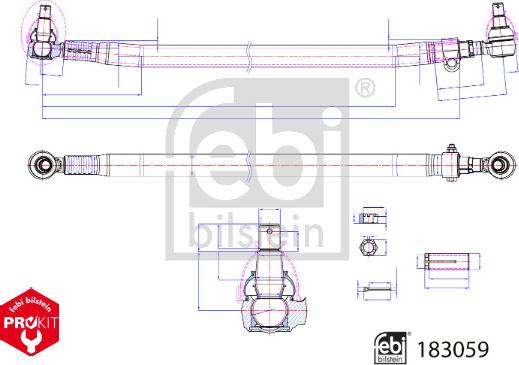 Febi Bilstein 183059 - Stūres šķērsstiepnis ps1.lv