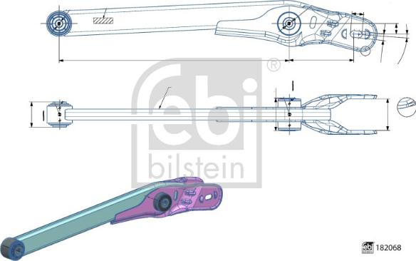 Febi Bilstein 182068 - Neatkarīgās balstiekārtas svira, Riteņa piekare ps1.lv