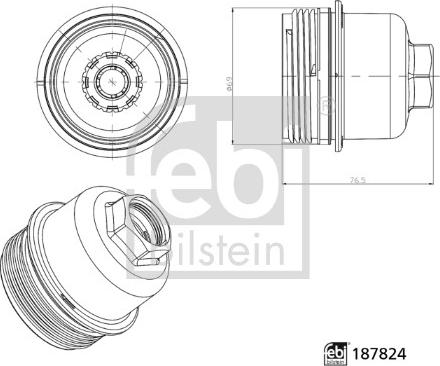 Febi Bilstein 187824 - Vāks, Eļļas filtra korpuss ps1.lv