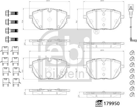 Febi Bilstein 179950 - Bremžu uzliku kompl., Disku bremzes ps1.lv